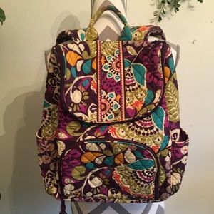 Vera Bradley Large Backpack Plum Crazy Pattern
